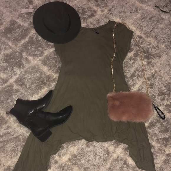 Dresses & Skirts - Army Green Tunic Dress